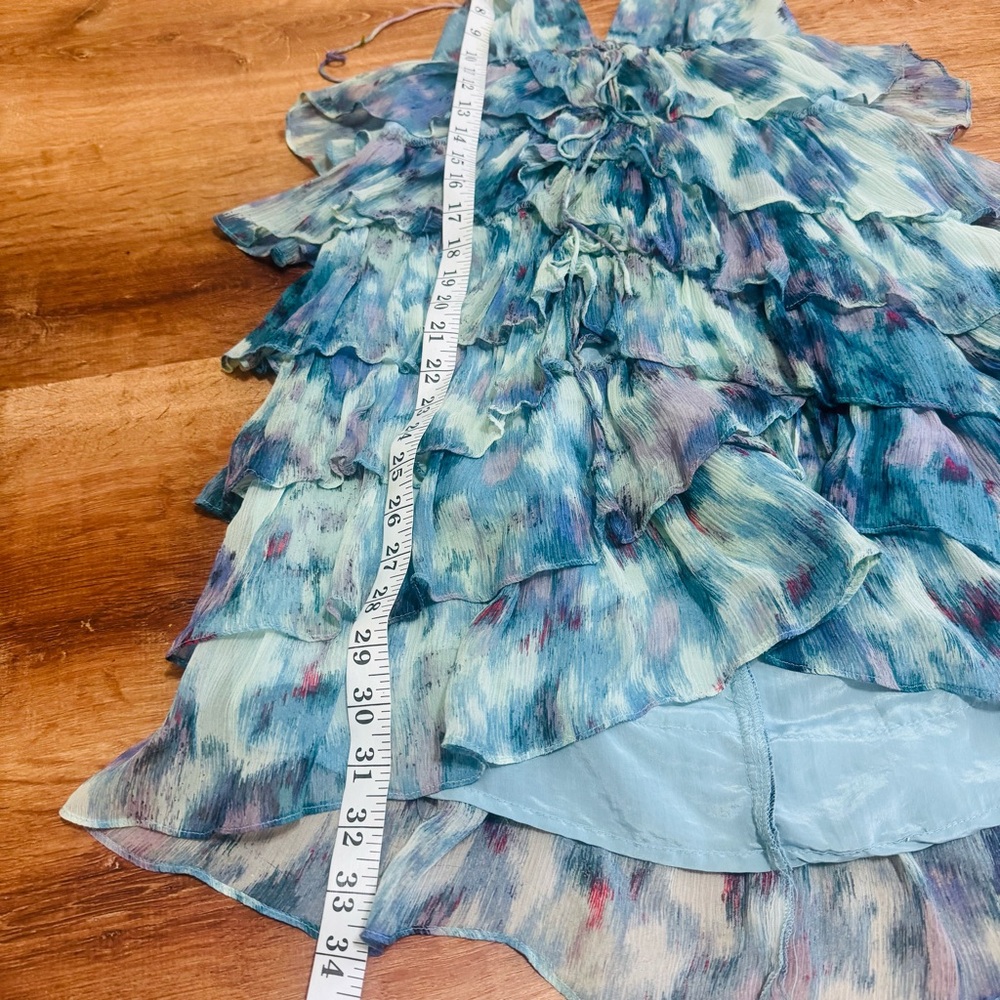 Blue Halter Neck Ruffle Dress - Picture 3 of 6